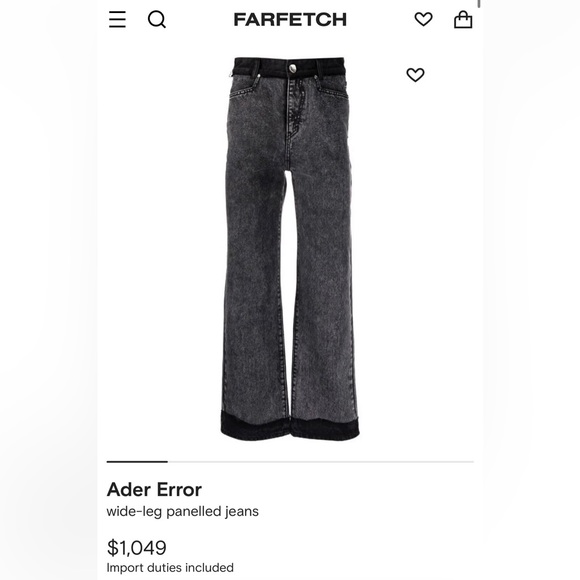 Ss20 ader error wide leg panelled pants - Picture 1 of 9